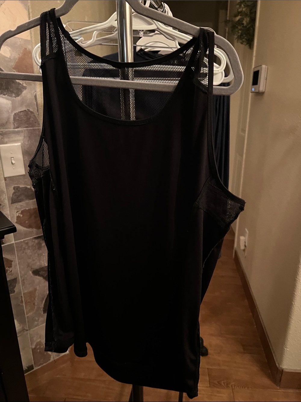 RBX Black Mesh Panel Athletic Tank Top